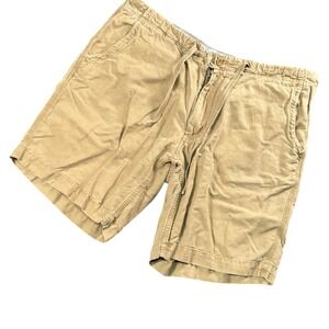GAP Men's‎ Khaki Cargo Shorts Linen Blend Flat Front Size L Y2K